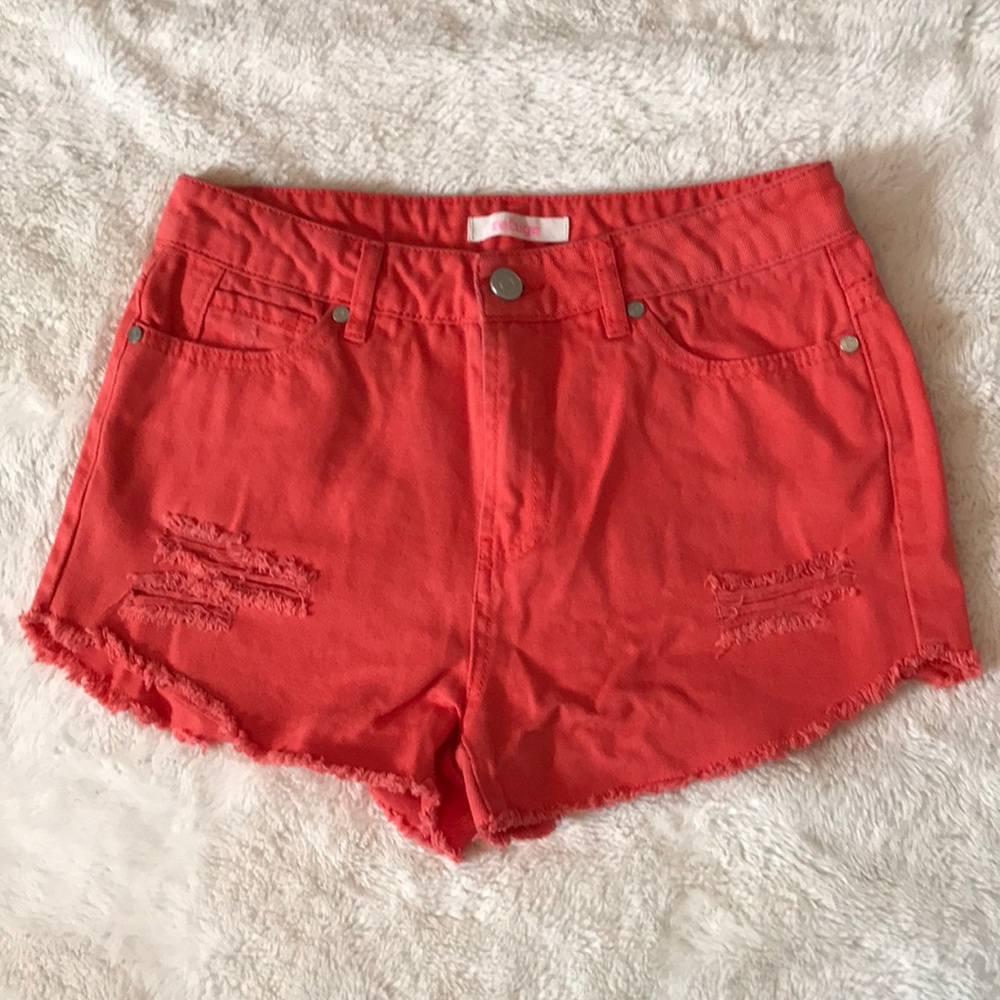 Tangerine cut off shorts